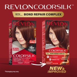 Revlon ColorSilk with Bond Repair Complex, Auburn Permanent Hair Color, 100% Gray Coverage, Ammonia Free Hair Dye, Vegan Keratin, 31 Dark Auburn (Pack of 3)