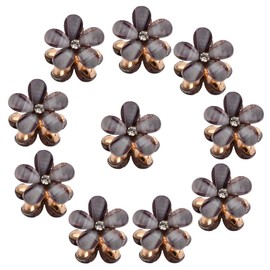 Vesaneae Pack of 10 Mini Hair Clips, Diamond Hair Clips, Flower Hair Clips, Hair Clips for Children, Hair Accessories for Women, Claw Hair Clip, Hair Clips for Wedding, Cute Hair Clips (Black)