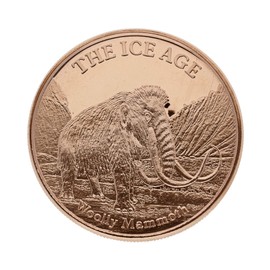 1 oz (AVDP) .999 fine copper coin "The Ice Age - Wollmammut - Wolly Mammoth" 1 ounce