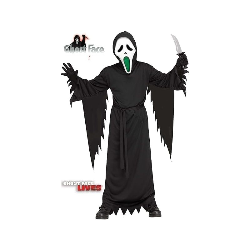 Kid's Light Up Fade Mouth Ghost Face Costume Medium