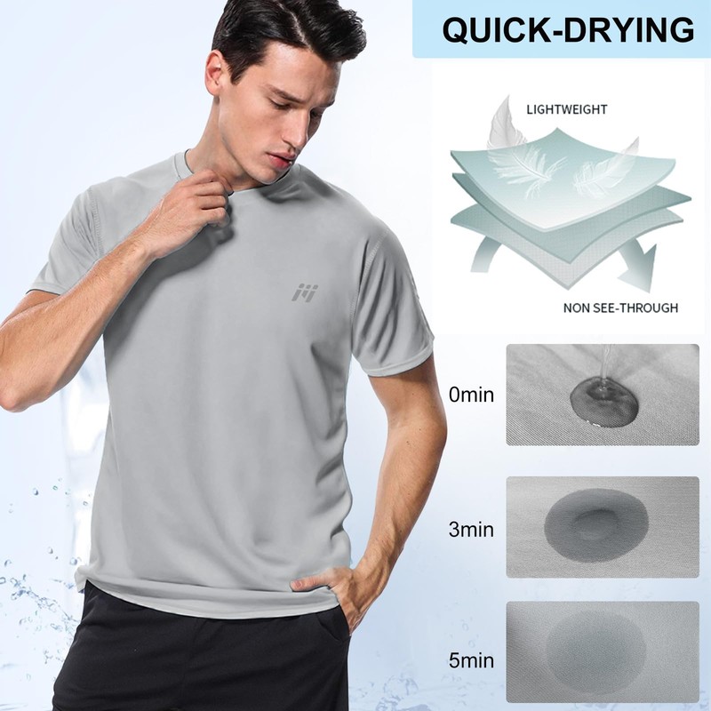 MeetHoo Mens Up2st Rash Guard Shirt, Gray, XL UK