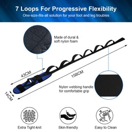flintronic Yoga Stretching Strap, Stretching Band with 7 Loops, Yoga Stretch Strap, Highly Elastic Gymnastics Strap with TPE Tension Straps, Exercise Loop for Stretching Leg Muscles, Blue