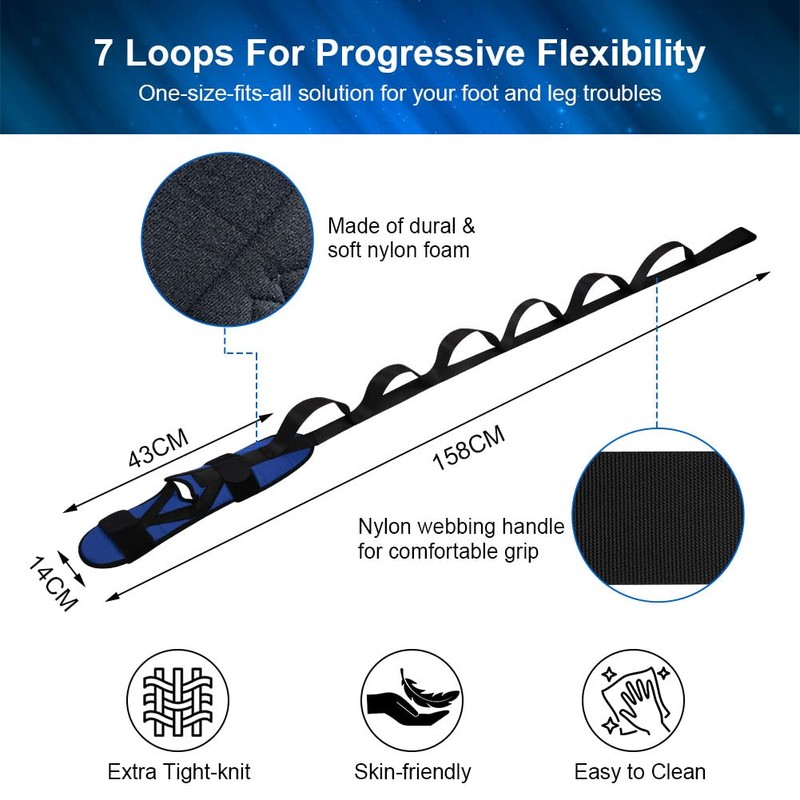 flintronic Yoga Stretching Strap, Stretching Band with 7 Loops, Yoga