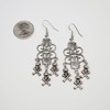 Gothic Skull and Crossbones Medieval Renaissance Chandelier Dangle Earrings Silver