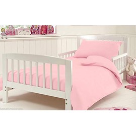 KLAZE Pink Duvet Cover Set Cot Bed Size 200 Thread Count 100% Egyptian Cotton