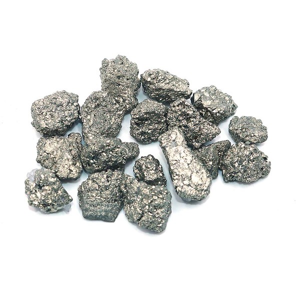 Namvo Small Piece Gravel Natural Iron Pyrite Cluster Crystal Stone with Bag, Coarse Display Specimen Minerals Natural Quartz Crystals
