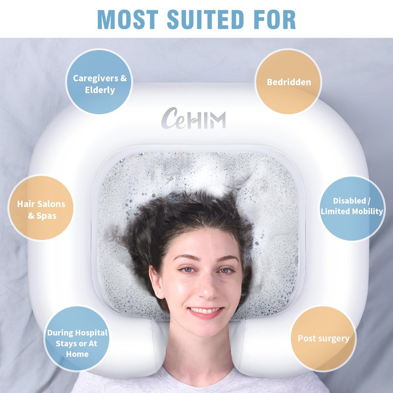 Cehim Inflatable Shampoo Basin - Portable Shampoo Bowl, Hair Washing