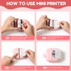 Thermal Mini Printer, X2 Inkless Sticker Maker with Thermal Papers