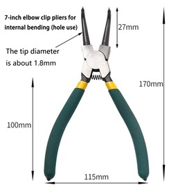 4 Pieces Snap Ring Pliers Set, 7 Inch Heavy Duty Internal External Circlip Pliers Kit, Straight Bent Jaw Lock Pliers for Ring Remover Retaining, with Straight and Curved Jaws, Includes Storage Case.