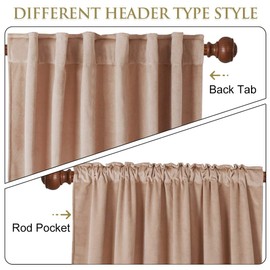 StangH 84 inches Beige Blush Velvet Curtains Farmhouse Decor for Office, Soft Bedroom Drapes Light Dimming for Nursery Solid Window Drapes Thermal Insulated for Study, W42x L84, 2 Panels