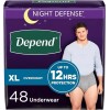 Depend Night Defense Adult Incontinence Underwear for Men, Disposable, Overnight