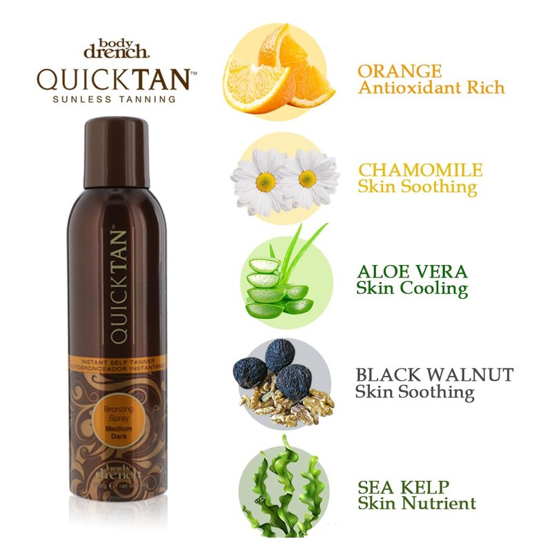 Body Drench QuickTan Instant Bronze Self Tanning Spray – Fast-Drying