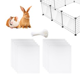 Klmnop 10 Pack Pet Cage Liner, 10" x 8.2" Clear Rabbit Cage Urine Guard Guinea Pig Side Lining Habitat Siding Scatter Guard for Cage for Rabbit Guinea Pig Hamster Ferret Small Animals(Clear)