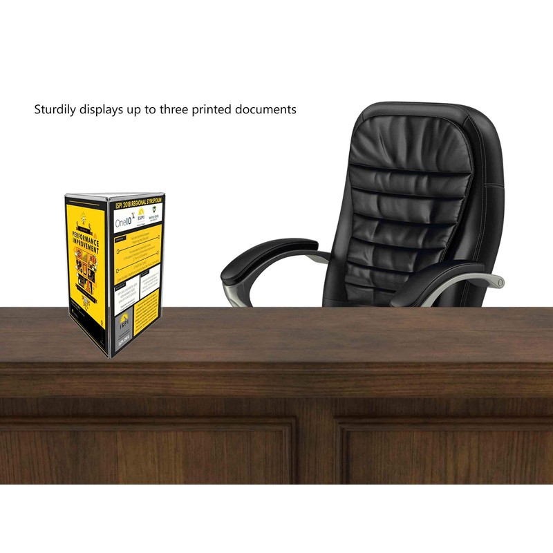 Sign Holder 3 Panel Triangle Shape Table Tent Each Side