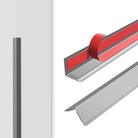 KTINITK 5pcs*48inch Aluminum L Molding Corner Guards, Peel and Stick Trim for Wall Protection and Decoration, Aluminum Tile Trim, Tile Edge Trim, Aluminum Corner Trim (Matte Gray 5pcs (1.6in))