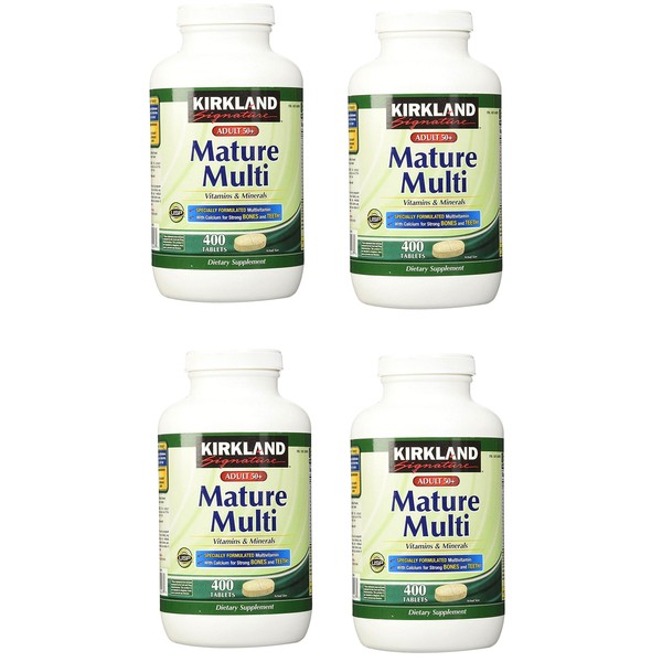 Kirkland Signature Mature Adult Multi Vitamin Tablets, 4 Package (400 Count)
