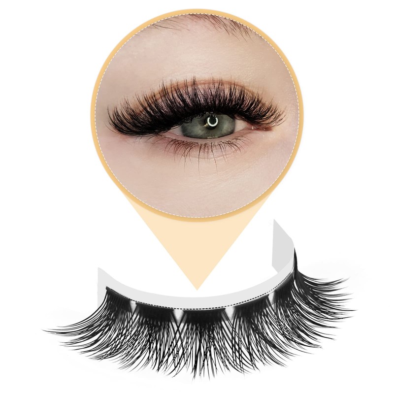 QUEWEL Individual Eyelashes, Individual Eyelash Clusters, Lashes, Mega D Curl,