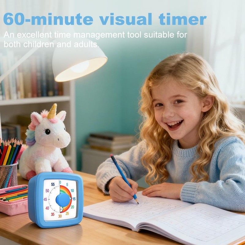 MEPHILIMIA Visual Timer for Kids & Adults, 60 Minute Rainbow
