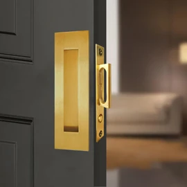 Recessed Finger Flush Pulls with Edge Pull - Suitable for Pocket Door,Closet Door,Sliding Doors, Barn Door Handle Hardware (Gold, 6inch)