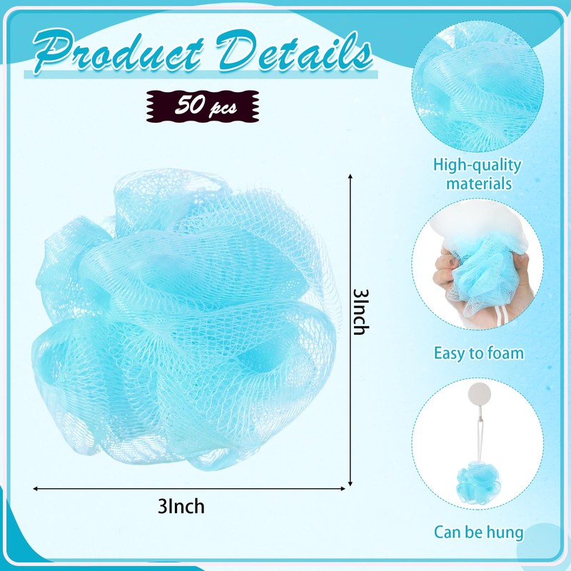Suttmin 50 Esponjas de Baño Mini Esponja de Ducha de