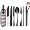 Travel Utensil Set, Reusable Stainless Steel Flatware Set with Case,