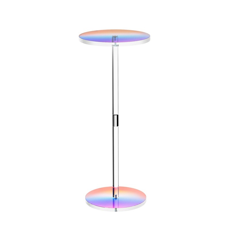 HuiDao Acrylic Side Table, Iridescent Drink Table for Small Spaces,