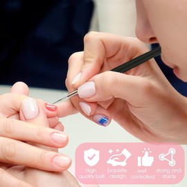 5 Piece Nail Brush Thin Nail Design Brush Professional Detail Nail Brush Set Extremely Fine Bristles for DIY Nail Art Salon and Home Use (Black)