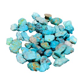 GEMKORA 50 carats Genuine Raw Turquoise Stone, Loose Gemstone and Crystals, Wholesale Lot, Blue Rough Crystals, Turquoise Rock, Jewelry Making Supplies, DIY & Crafts (6 to 8pcs)