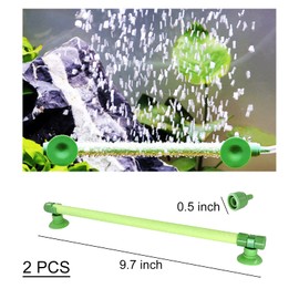 Wishlotus 2 Pieces Length Aquarium Air Stone Bubble Wall with Suction Cups, Fish Tank Bubbler Air Bar Tube Bubble Release Diffuser Bar for Fish Tank Air Pump (Green)