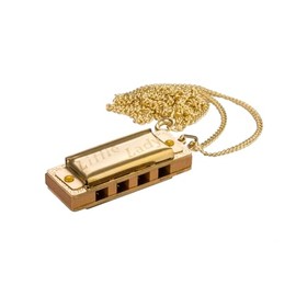 HOHNER 110/8 Little Lady Gold Mini Harmonica with Gold Plated Necklace