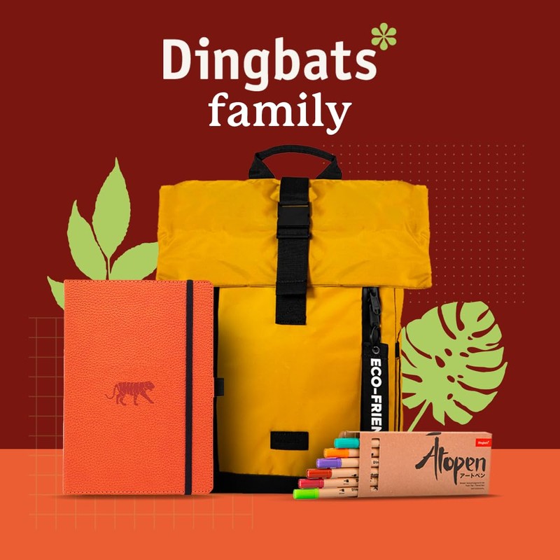 Dingbats Wildlife A5 Hardcover Notebook - PU Leather, Orange Tiger