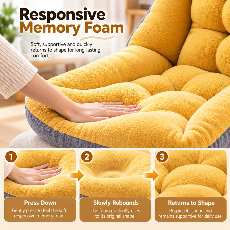 Ergonomic Memory Foam Seat Cushion for Sitting – Contoured Support