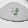 Frauen handgemachte natürlichen Edelstein 12mm Runde Kugel Ohrringe - Edelstein