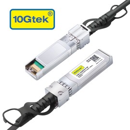 10Gtek 10G SFP+ DAC Cable - 10GBASE-CU Passive Direct Attach Copper Twinax SFP Cable for Juniper QFX-SFP-DAC-1M/ EX-SFP-10GE-DAC-1M, Ubiquiti, D-Link, Netgear, and More, 1m(3.3ft)