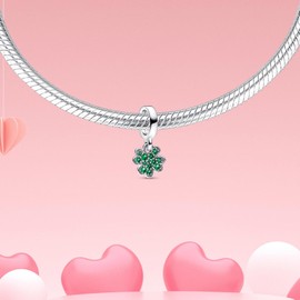 DATOUQI Four Leaf Clover Charm Four Leaf Charms 925 Sterling Silver Charms for Bracelets and Necklaces