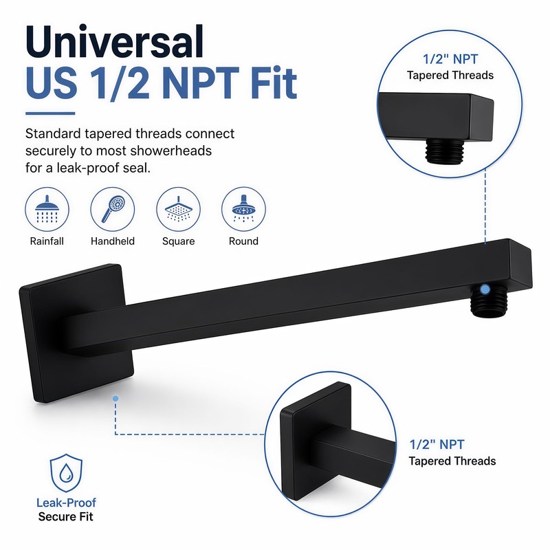 16 Inch Shower Head Extension Arm, Shower Head Extender with