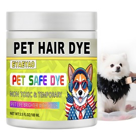 Eyaeyao Dog Hair Dye, 3.5 Fl Oz (100 ml) Pet Safe Dye, Pet Grooming, Permanent Pet Hair Dye Stain, Safely Used, Dog Grooming, Pet Dye Bright Color for All Pets Fur Dye (Black, 3.5 Fl Oz)