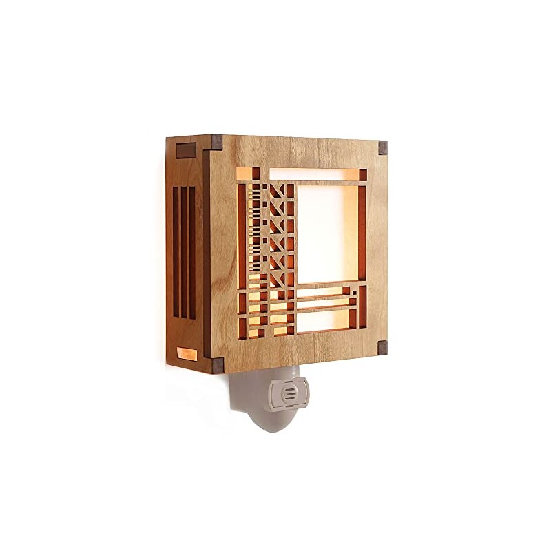 Frank Lloyd Wright Bach House Hardwood Night Light with Light
