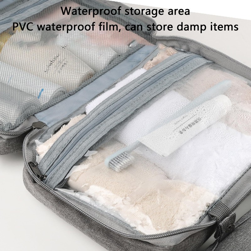 HUSHAX 4 Fold Travel Hanging Toiletry Bag, Hanging Makeup Storage