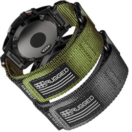 Hemsut Garmin Watch Nylon Sport Band for Fēnix, Forerunner, Approach, MARQ, Quatix, D2, Instinct, Enduro, Tactix Series, Upgraded Connector Garmin Quick Fit Replacement Strap for Men and Women, 22 mm,