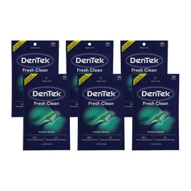DenTek Fresh Clean Floss Picks, For Extra Tight Teeth, 75 Count, 6 Pack