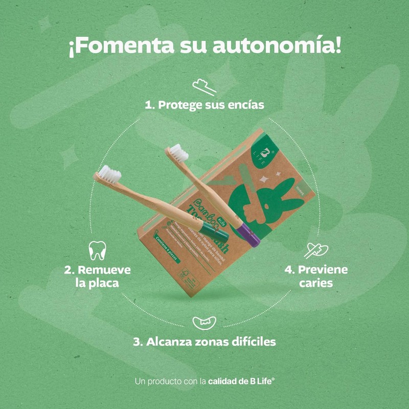 B Life Cepillos de Dientes de Bambú para Niños con