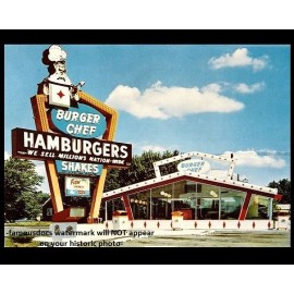 Burger Chef Diner PHOTO Vintage Restaurant Ad Sign Burger Joint 1960s