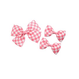 Plaid Hair Bow Clips Vintag Stripe Plaid Hair Barrettes Summer Bow Hair Pin BBG36 (3 Pcs-Set B)