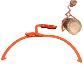 Heavy Duty Log Lifting Tongs for Firewood, 21 Inch Maximum Jaw Opening Timber Grapple Hook, Single Hand Operation Logging Tool, Robust Alloy Steel Construction