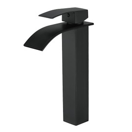 GENBONS Vessel Sink Faucet Black Bathroom Faucets Tall Waterfall Bathroom Bowl Sink Faucet Rv Lavatory Faucet with cUPC Supply Hose
