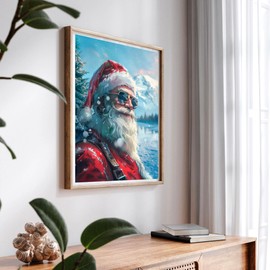 SKRYUIE Paint by Numbers Kit for Adults Beginner Santa Claus, Acrylic Christmas Oil Painting by Numbers Kits with PaintBrushes Paintwork Art Crafts Canvas for Home Decor 16x20 inch d4