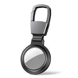 MTOM Airtag Holder for Key Ring Holder Accessories for Luggage Wallet Dog Collar (Black)