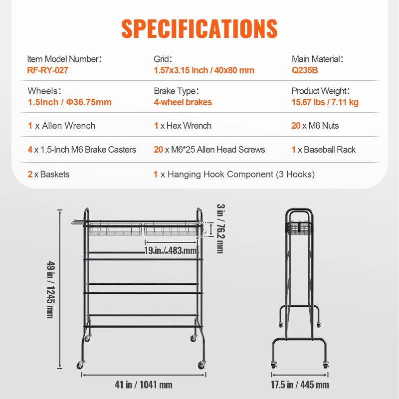 4-Layers Rolling Basketball Shooting Training Stand Sports Equipment Storage Organizer