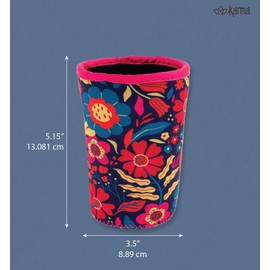 Karma, Reusable Iced Coffee Insulator, Iced Coffee & Cold Soda Insulated Neoprene Cold Cup Beverage Sleeve 20-28OZ, Large, Bows